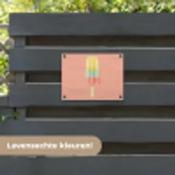 Waterijsje - Pasteltinten - Minimalistisch tuinposter los doek klein -sfeer3