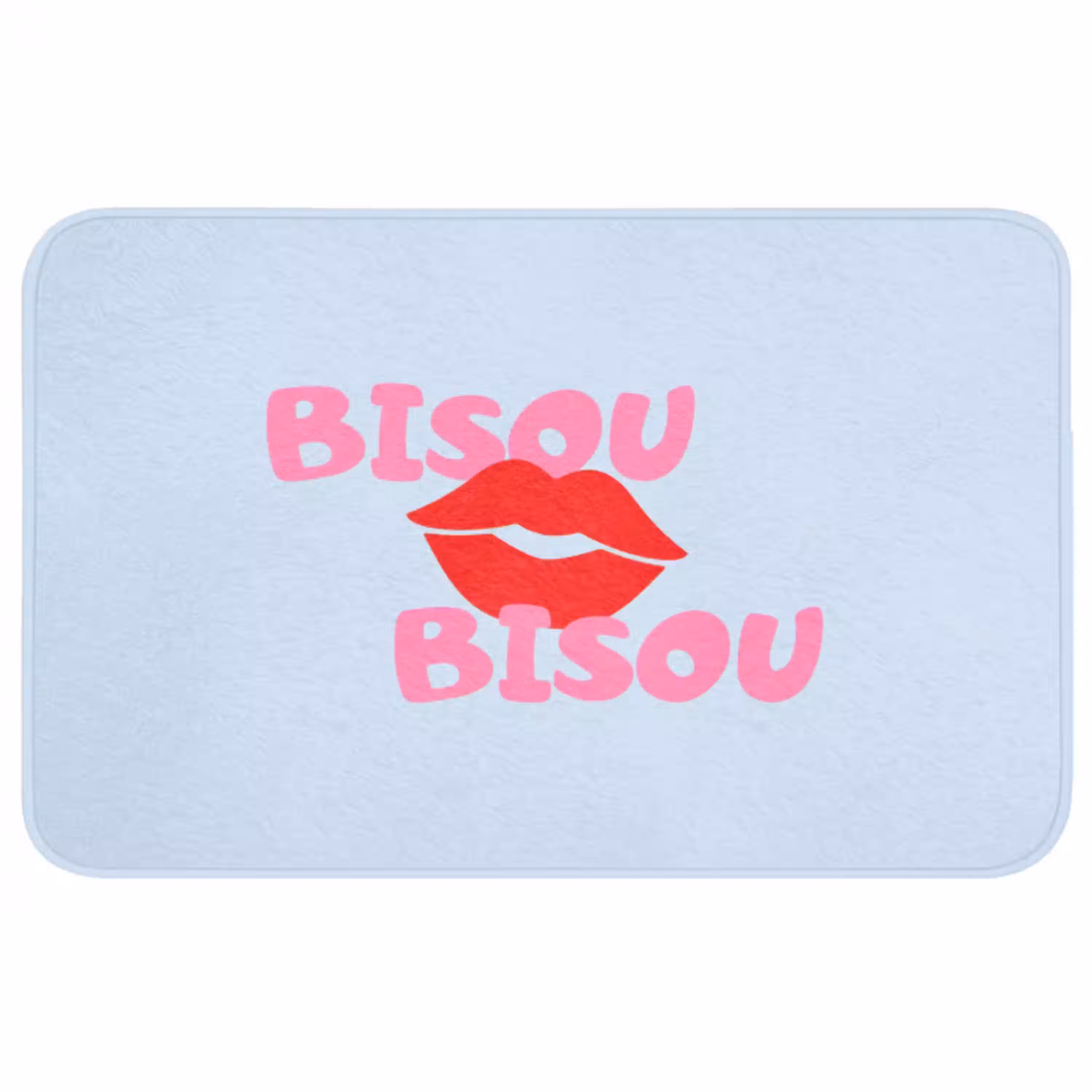Lippen - Bisou - Blauw Badmat middel -3d