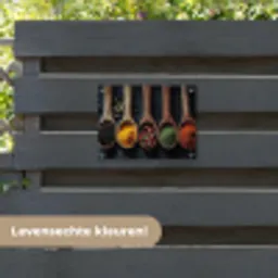 Houten - Lepels - Specerijen - Kruiden tuinposter los doek klein -sfeer3