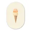 Minimalistisch - Schepijs - Hoorntje - Beige Wandcirkel Ovaal Glas middel -3d