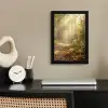 Zonlicht - Bospad - Bomen fotolijst zwart zonder passe partout klein -sfeer1