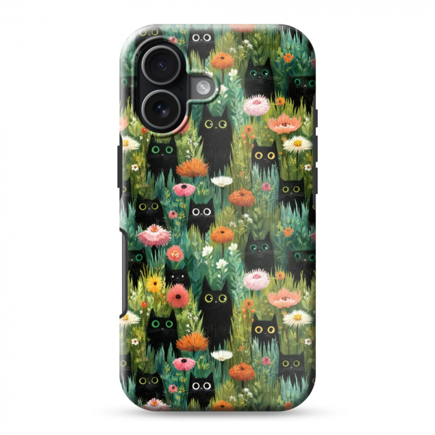 Katten - Bloemen - Kleurrijk Toughcase MagSafe Apple iPhone 17 klein 1017 -3d