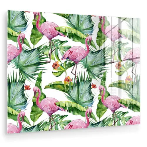 Inductie beschermer - Bladeren - Flamingo - Jungle - Inductiemat plexiglas 5mm klein -zzzproduct_nieuw