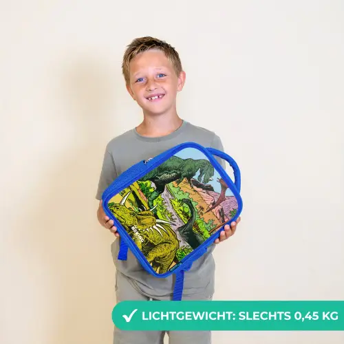 Feest in Dinosaurusland Kinderrugzak - Blauw middel -sfeer1_NL