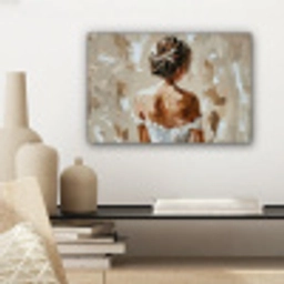Vrouw - Verf - Abstract - Beige - Modern canvas 2cm klein -sfeer6