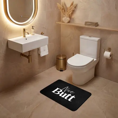 Quotes - Nice butt - Zwart - Spreuken WCmat klein -sfeer3