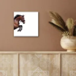Paard - Springen - Modern aluminium wit klein -sfeer4