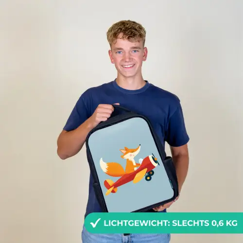 Vos - Vliegtuig - Blauw Rugzak - Zwart middel -sfeer7_NL
