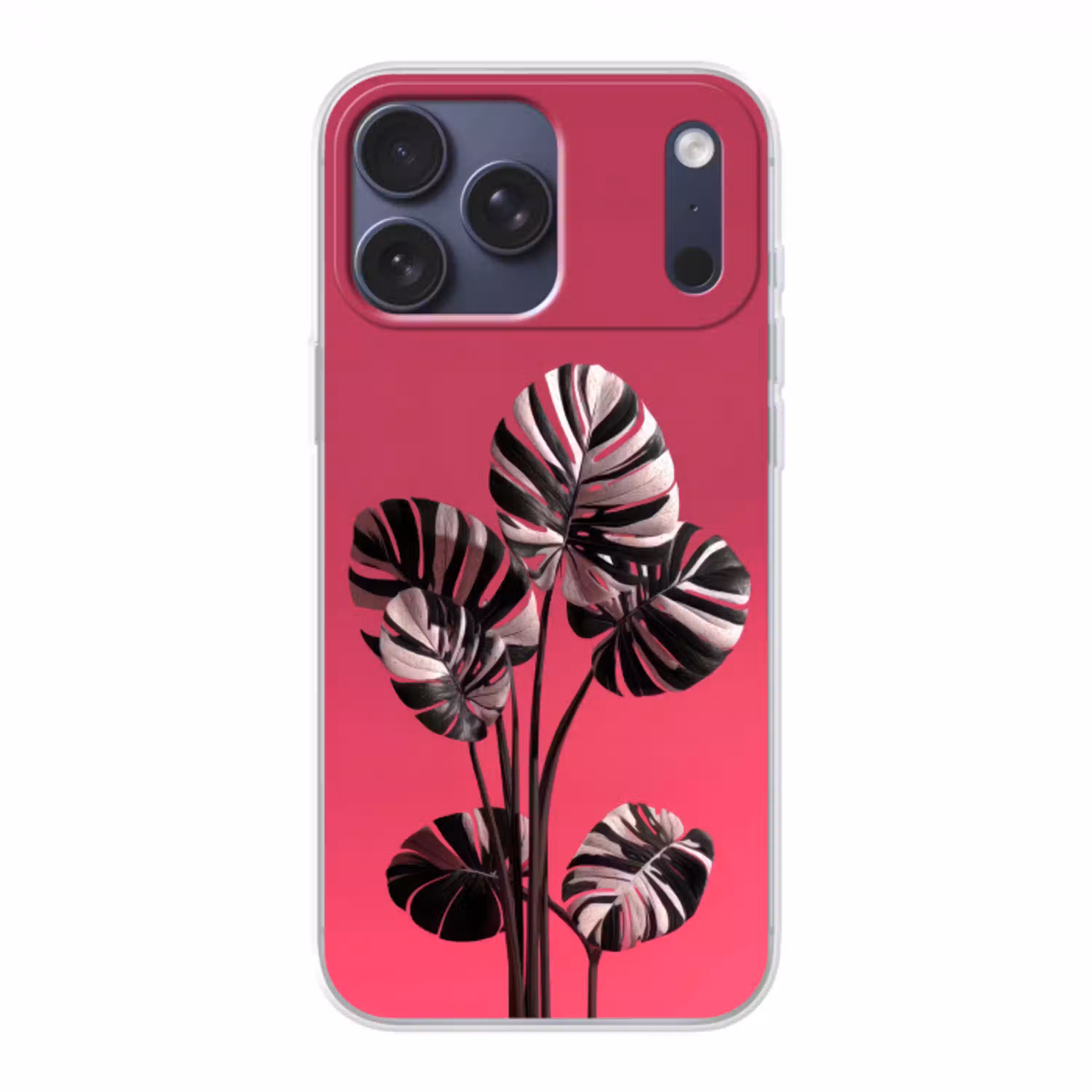 Bladeren - Rond - Roze Telefoonhoesje iPhone 17 Pro Max klein -3d
