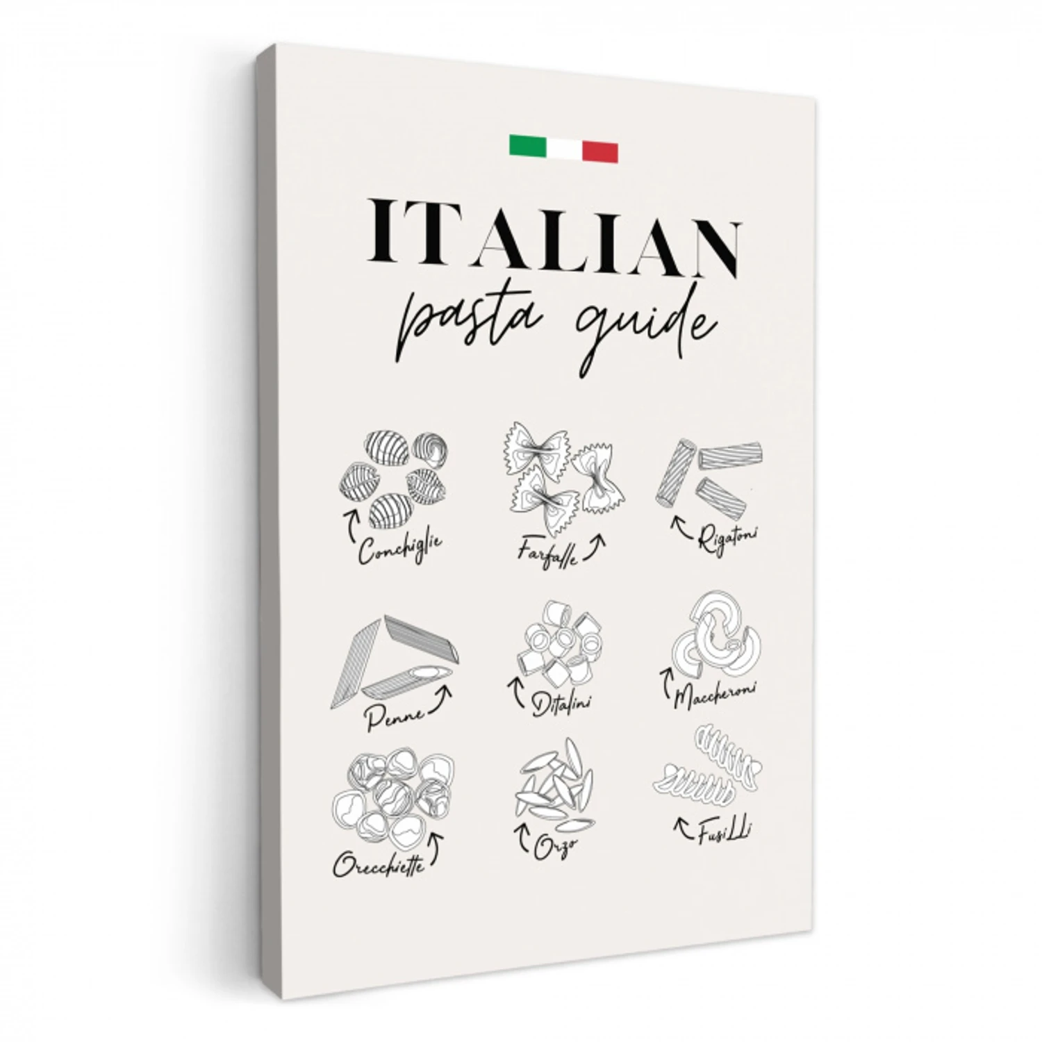 Pastavarianten: Een Italiaanse Reis KitchenYeah - Keuken - Canvas klein -3d