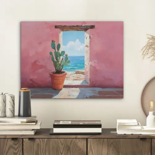 Zee - Roze - Cactus PET vilt klein -sfeer1