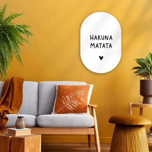 Hakuna matata - Quotes - Spreuken Wandcirkel Ovaal Forex klein -sfeer4
