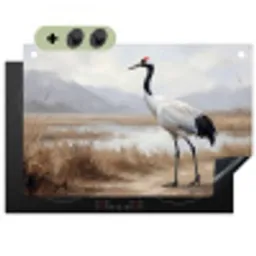 Kraanvogel - Natuur - Realistisch Inductie beschemer met haakjes klein -3d