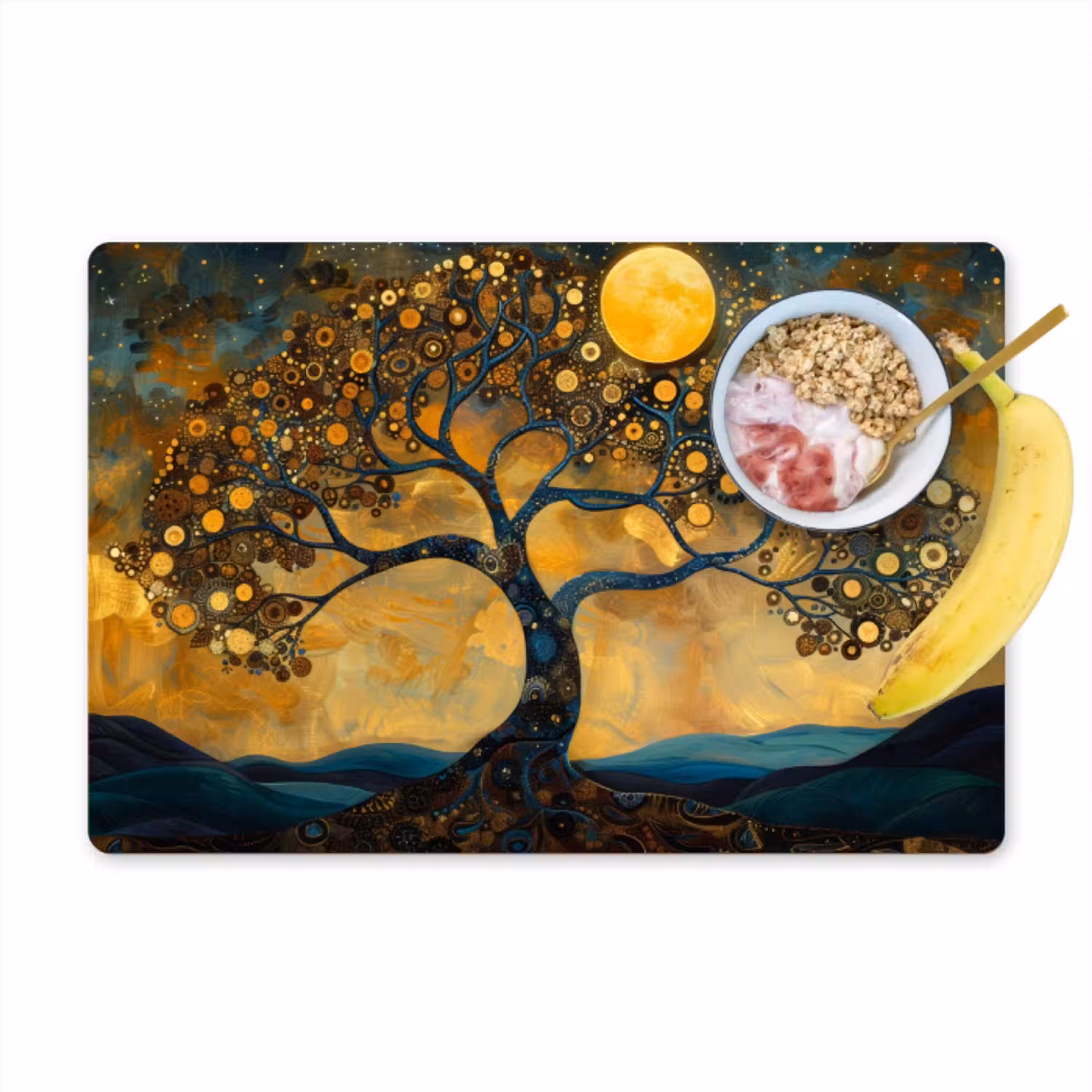 Boom - Industrieel - Abstract - Geel Placemat vinyl groot -zzzproduct_Kitchenyeah-website