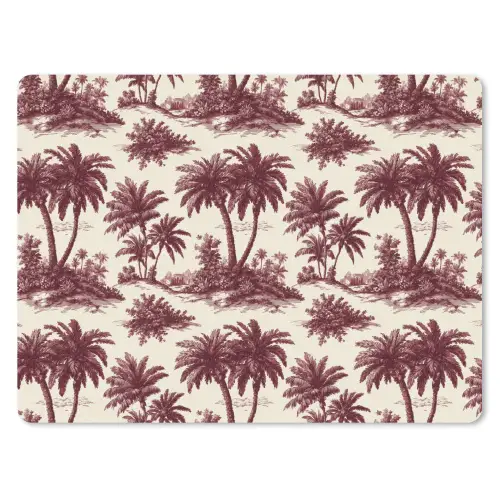 Tropisch - Geometrisch - Bordeauxrood muismat rubber klein 262 -3d