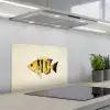 Geel - Vis - Strepen - Tropisch keuken achterwand spatscherm klein -3d_schuin