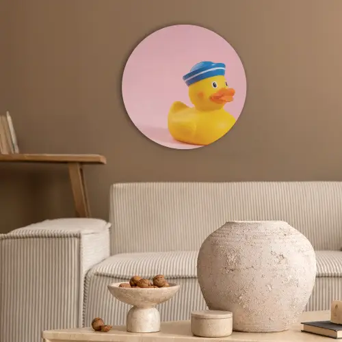 Matroos - Eend - Roze Akoestische PET Vilt - Rond klein -sfeer1