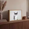 Kat - Zonnebril - Wijnglas - Langharig Light Box met batterij (Wandlamp) middel -sfeer2