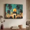 Moskee - Goud - Arabisch - Islamitische Textielframe zwart klein -sfeer3