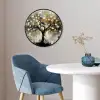Boom - Abstract - Beige - Goud - Zwart Fotolijst rond zonder passe partout klein -sfeer2