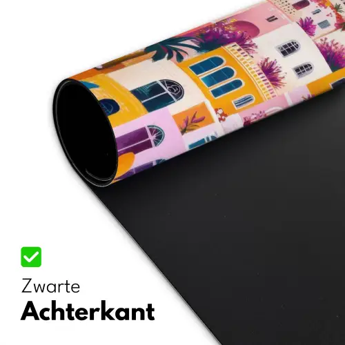 Kleurrijk - Roze - Oranje - Geel - Bloemen Muismat XXL klein -sfeer2