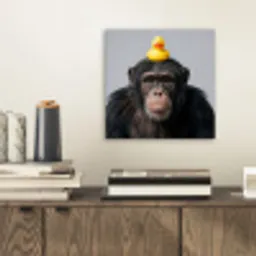 Chimpansee - Badeend - Grijs aluminium wit klein -sfeer1