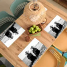 Vrouwen - Zonnehoed - Strand - Zwart - Wit Placemat vinyl groot -zzsfeer5_Kitchenyeah-website