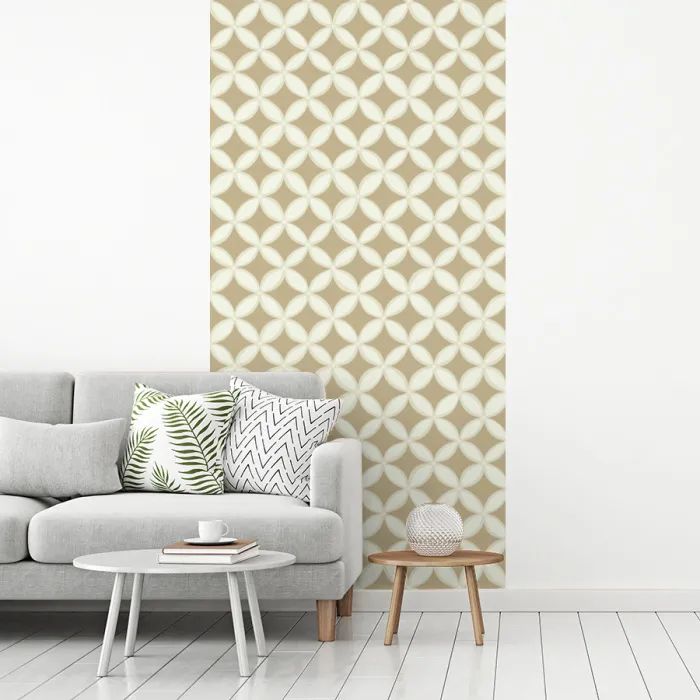 Symmetrisch - Motief - Beige fotobehang vinyl groot 64 -woonkamer