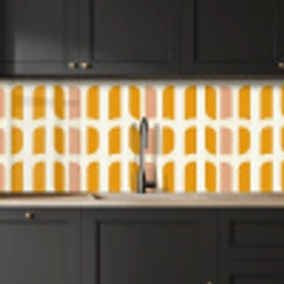 Geometrisch - Patroon - Geel - Roze keuken achterwand 2 middel 871 -sfeer1