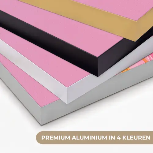 Vrouw - Bloemen - Paars - Abstract Textielframe zwart klein -USP_kleurenNL
