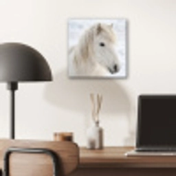 Paard - Kop - Winter - Dieren - Wit aluminium wit klein -sfeer5