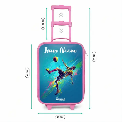 Neon - Voetbal - Schop - Kleurrijk Kinderkoffer - Roze klein -productfoto_formaten