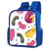 Dino - Patronen - Kind - Roze - Meisjes Kinderrugzak - Blauw middel -schuin