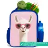 Lama - Wit - Zonnebril - Wimpers Kinderrugzak - Blauw middel -inhoud_UK