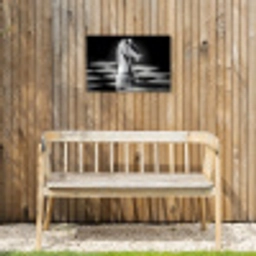 Paard - Hout - Schaalbord - Zwart Tuinposter op houten frame 2 cm dik klein -sfeer4