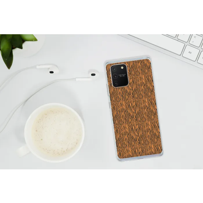 Tijger - Oranje - Patroon - Strepen Telefoonhoesje Samsung Galaxy S10 Lite klein 364 -oordopS10Lite