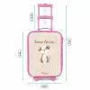 Honden pup omringd door bruine stippen Kinderkoffer - Roze klein -productfoto_formaten