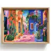 Geel - Blauw - Oranje - Huis Dienblad Rechthoek middel -z3d_shopping