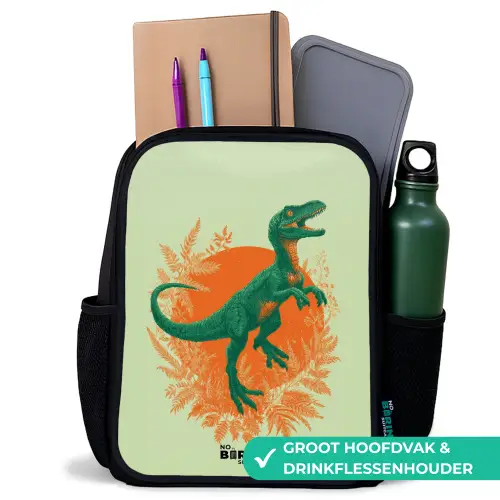 Dino - Natuur - Groen Rugzak - Zwart middel -inhoud_NL