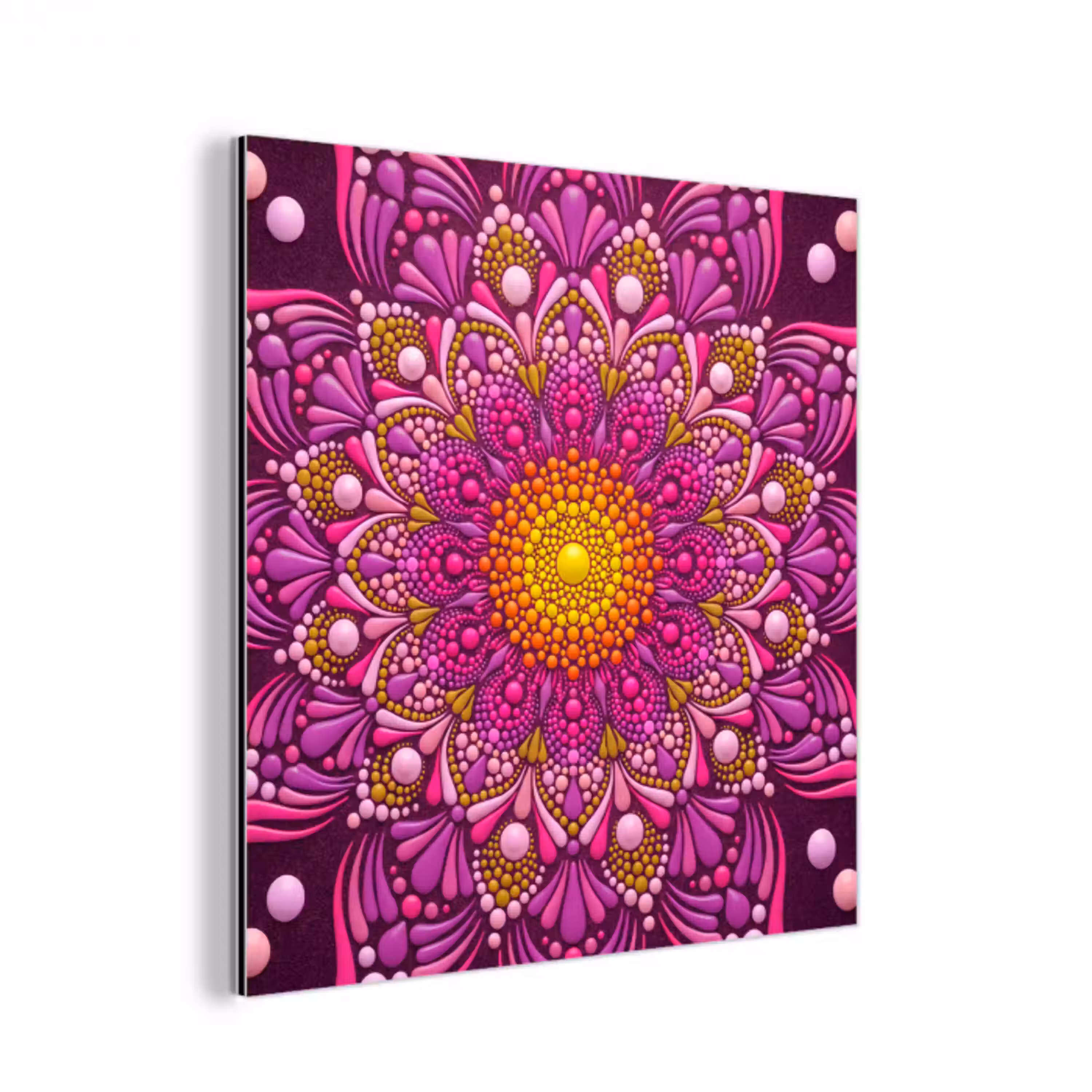 Patroon - Stippen - Abstract - Kleurrijk aluminium wit klein -3d