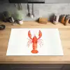 Kreeft - Waterverf - Aquarel - Oranje Inductie beschermer vinyl 3mm klein -sfeer5