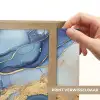 Marmer - Blauw - Goud - Abstract Light Box met batterij (Wandlamp) middel -USP_websiteprintNL