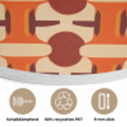 Geometrisch - Retro - Oranje Akoestische PET Vilt - Rond klein 838 -closeup_DE