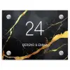 Goud zwart marmer - Klassiek Naambord Rechthoek middel -3d