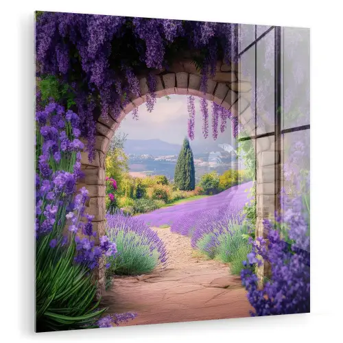 Doorkijk - Lavendel - Bloemen - Paars - Poort plexiglas 5mm klein -zzzproduct_nieuw