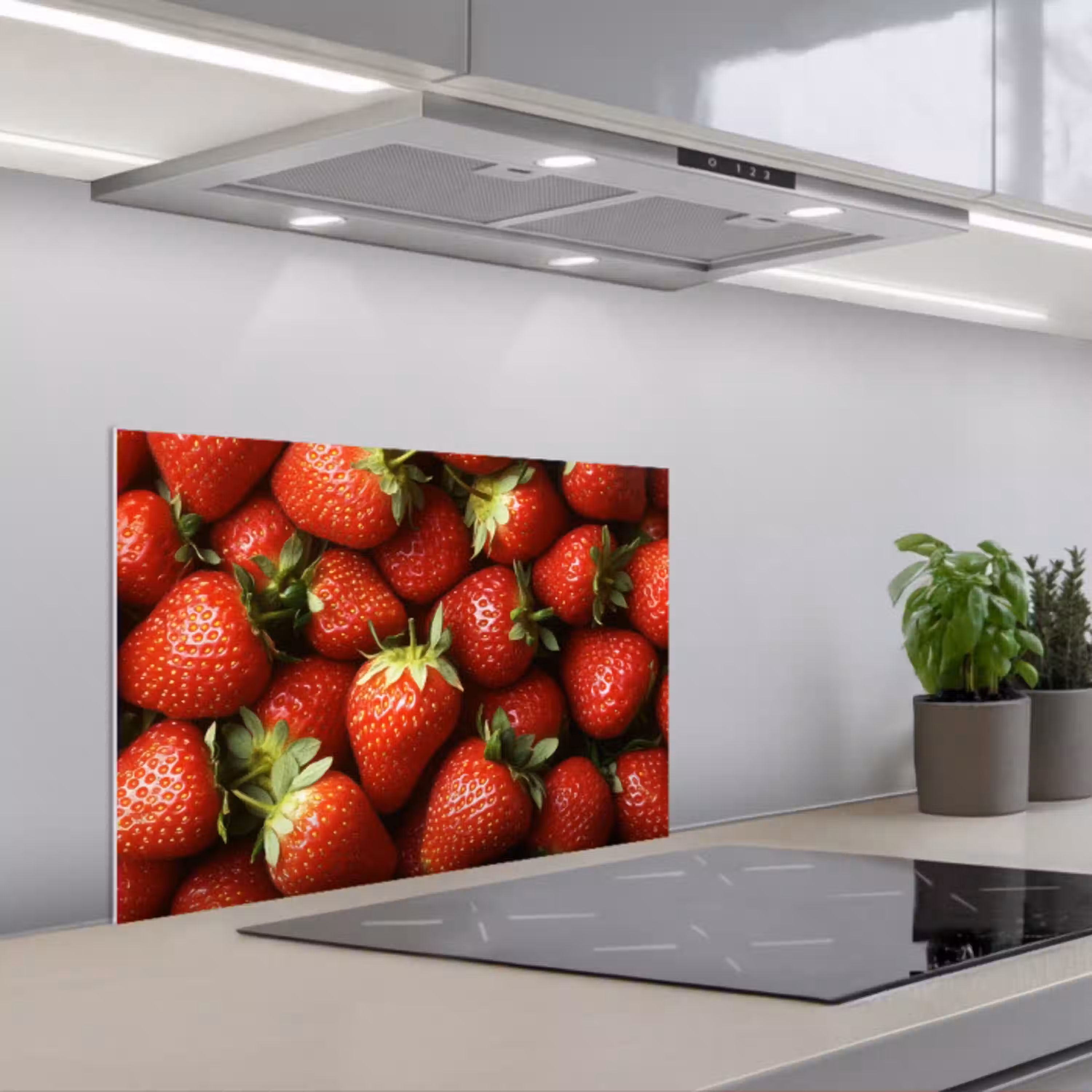 Aardbei - Fruit - Rood keuken achterwand spatscherm klein -3d_schuin