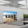 Zand - Strand - Paal - Water - Zomer keuken achterwand spatscherm klein -3d_schuin