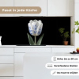Tulp - Patroon - Blauw keuken achterwand 2 middel -sfeer4_DE