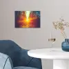 Zonsondergang - Bomen - Bos - Natuur poster papier klein -sfeer3