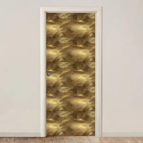 Palm - Waaier - Goud deurposter klein 289 -3d_beige